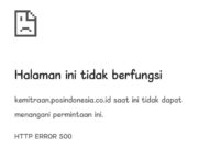 Tangkapan layar saat mengakses laman pendaftaran Pos Indonesia. Situs ini tidak bisa diakses sejak kemarin.