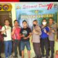 Terduga pelaku judi online jenis togel yang diamankan Polsek IV Jurai, Jumat (26/8)
