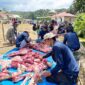 Pabrik Aqua Memberikan sumbangan hewan qurban kepada warga Tiga Jorong