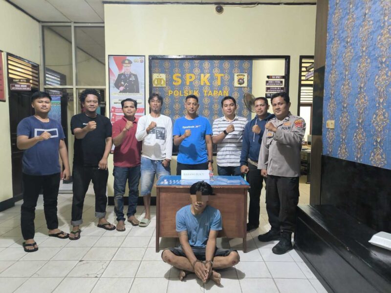 Seorang petani yang diduga akan mengedarkan sabu saat diamankan petugas di Polsek BAB Tapan, Kamis (8/5/2025) malam
