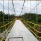 Jembatan Gantung Damar Rumput di Nagari Muaro Sakai, Kecamatan Pancung Soal, yang menuai sorotan masyarakat