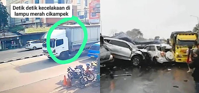 Detik-detik Truk Sayap Melaju di Cikampek, Menyeret 13 Kendaraan


