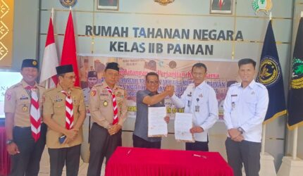 Rumah Tahanan Negara Kelas II B Painan dan Kwarcab 0311 Gerakan Pramuka Kabupaten Pesisir Selatan menandatangani perjanjian kerjasama