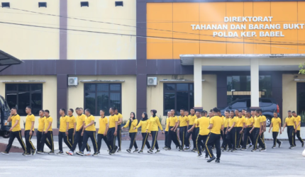 Jaga Kesehatan dan Kebugaran Jasmani Personelnya, Polres Babel Rutin Lakukan Latihan Gabungan