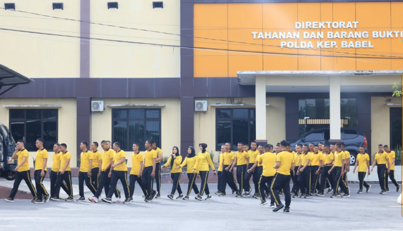 Jaga Kesehatan dan Kebugaran Jasmani Personelnya, Polres Babel Rutin Lakukan Latihan Gabungan


