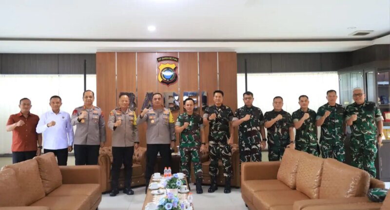 Kapolda Kep. Babel Terima Kunjungan Pangdam II/Sriwijaya, Perkuat Sinergi TNI-Polri


