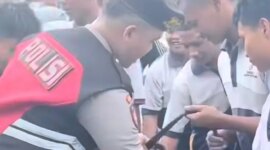 Satgas Polsek Babel Kunjungi SMA 4 Pangkalpinang, Kenalkan Tugas Polisi K9

