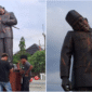 Viral Patung Leher Sipit Pak Karno di Alun-Alun Indramayu

