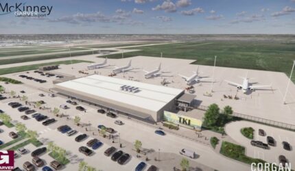 Bandara Nasional McKinney mendapatkan mitra maskapai penerbangan pertama saat terminal penumpang mulai terbentuk