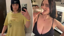 <p>Billie Eilish membuang siluet longgar khasnya untuk tank top polkadot dalam Instagram Story liburan yang diposting pada hari Minggu. Billie Eilish/Instagram