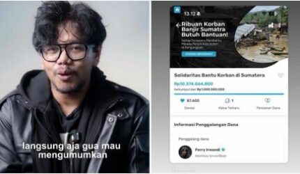 Ferry Irwandi Galang Dana untuk Korban Bencana, Anggota DPR: Solidaritas Nasional