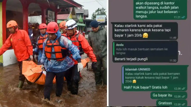 Kejam! Starlink Berikan Layanan Gratis kepada Korban Banjir Sumut, Ada Oknum yang Tega Memeras Rp 20 Ribu per Jam

