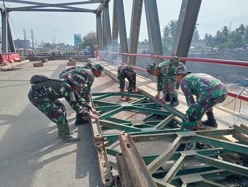 Kodam IM Percepat Pembangunan Jembatan Bailey di Daerah Terdampak Banjir

