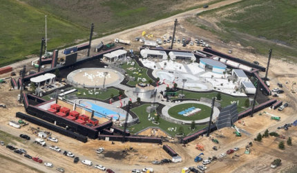 An aerial shot of a Beast Games Season 2 campus, emailed between N.C. Commerce officials in June and provided to The News & Observer through a public records request.