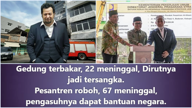 Netizen Bandingkan Kebakaran Terra Drone dan Runtuhnya Pondok Pesantren, Penegakan Hukum Dianggap Selektif

