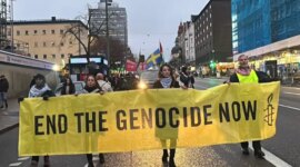 Para pengunjuk rasa berkumpul di Stockholm menentang tindakan Israel di Gaza – RakyatPos.id

