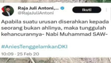 Raja Juli yang tadinya bilang 'Jangan serahkan urusan pada yang bukan ahli', kini disindir netizen.


