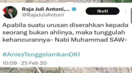 Raja Juli yang tadinya bilang 'Jangan serahkan urusan pada yang bukan ahli', kini disindir netizen.


