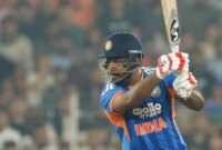 Samson juga menyelesaikan 1.000 run di T20I (Sumber gambar: X/@BCCI)