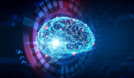 Ilustrasi Teknologi Otak Abstrak