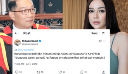 Viral Lagi! Cuitan Ridwan Kamil Sebut Air Susu Aura Kasih